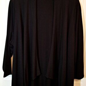 Vintage Charter Club Open Front Black Drapery Front Jacket! Size 1X NWT